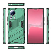 For Xiaomi 13 Lite Punk Armor 2 in 1 PC + TPU Shockproof Phone Case with Holder(Green)