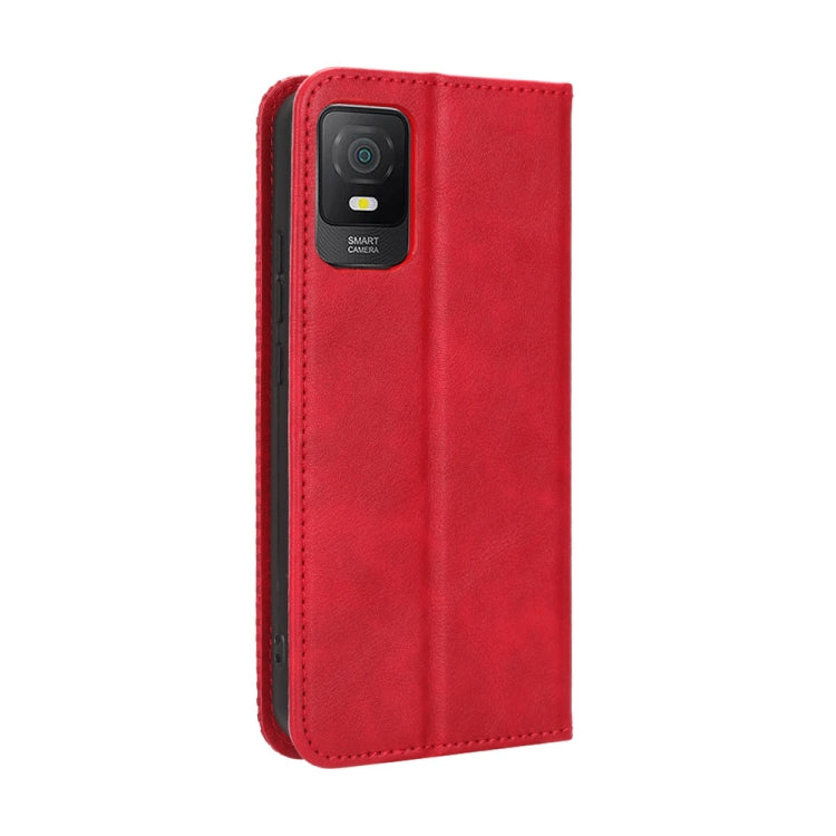 For TCL 403 Magnetic Buckle Retro Texture Leather Phone Case(Red) - free shipping - PMC TechLife - Order now!