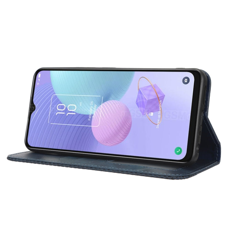 For TCL 408 Magnetic Buckle Retro Texture Leather Phone Case(Blue) - free shipping - PMC TechLife - Order now!