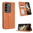 For vivo V27 / V27 Pro / S16 / S16 Pro Magnetic Buckle Retro Texture Leather Phone Case(Brown) - free shipping - PMC TechLife - Order now!