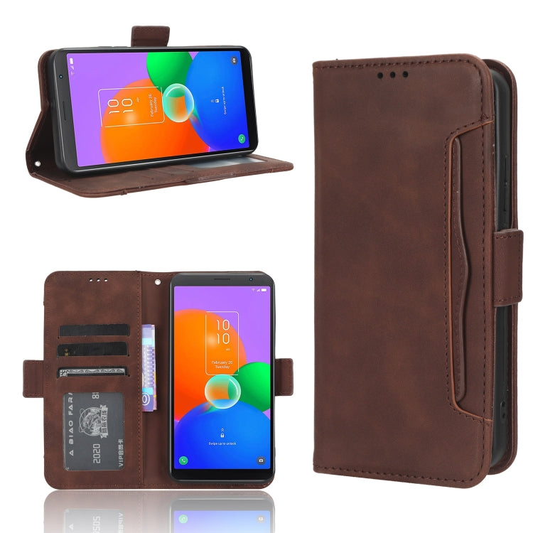 For TCL 403 Skin Feel Calf Texture Card Slots Leather Phone Case(Brown) - free shipping - PMC TechLife - Order now!