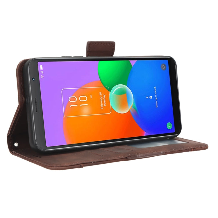 For TCL 403 Skin Feel Calf Texture Card Slots Leather Phone Case(Brown) - free shipping - PMC TechLife - Order now!