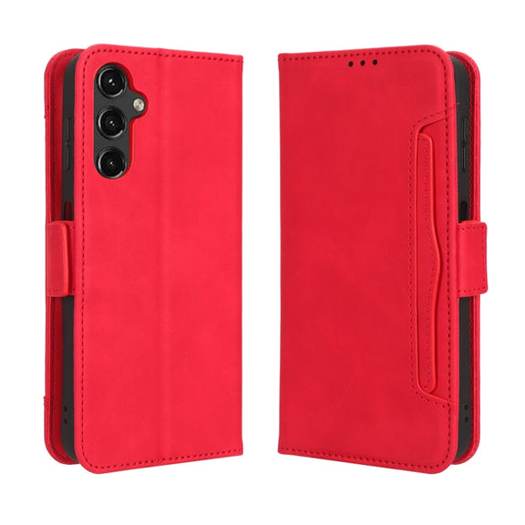 For Samsung Galaxy A24 4G Skin Feel Calf Texture Card Slots Leather Phone Case(Red)