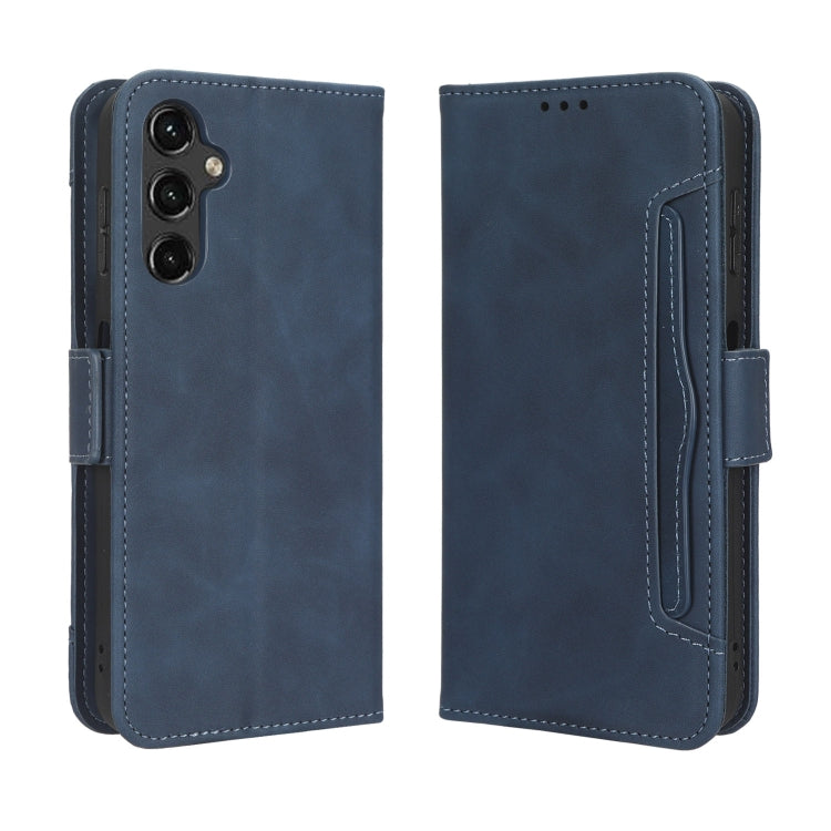 For Samsung Galaxy A24 4G Skin Feel Calf Texture Card Slots Leather Phone Case(Blue)