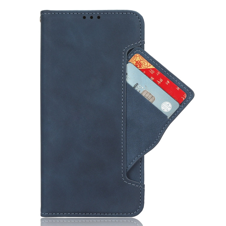 For Samsung Galaxy A24 4G Skin Feel Calf Texture Card Slots Leather Phone Case(Blue)