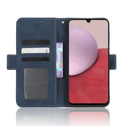 For Samsung Galaxy A24 4G Skin Feel Calf Texture Card Slots Leather Phone Case(Blue)