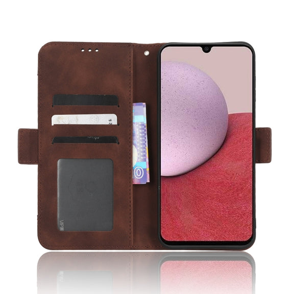For Samsung Galaxy A24 4G Skin Feel Calf Texture Card Slots Leather Phone Case(Brown)