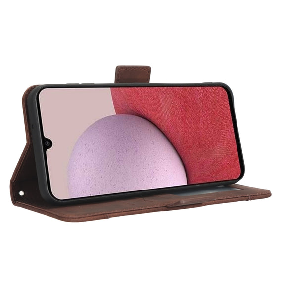 For Samsung Galaxy A24 4G Skin Feel Calf Texture Card Slots Leather Phone Case(Brown)