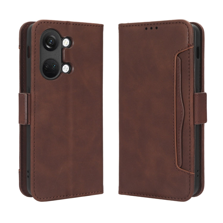 For OnePlus Ace 2V Skin Feel Calf Texture Card Slots Leather Phone Case(Brown)