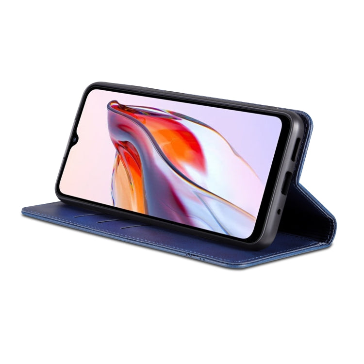 For Xiaomi Redmi 12C / Redmi 11A / Poco C55 AZNS Magnetic Calf Texture Flip Leather Phone Case(Dark Blue) - free shipping - PMC TechLife - Order now!