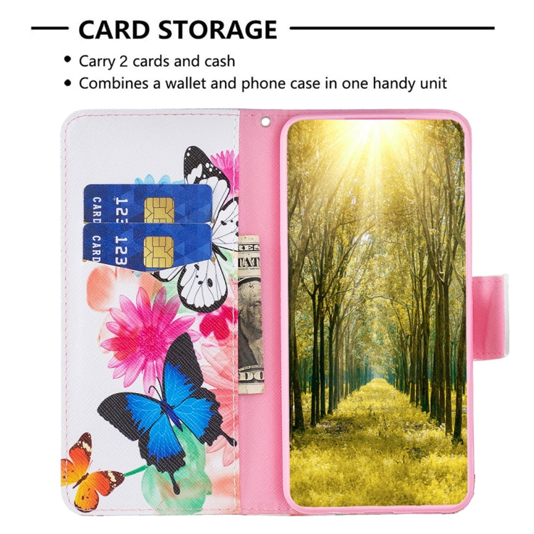 For Samsung Galaxy A24 4G Colored Drawing Pattern Leather Phone Case(Butterflies)