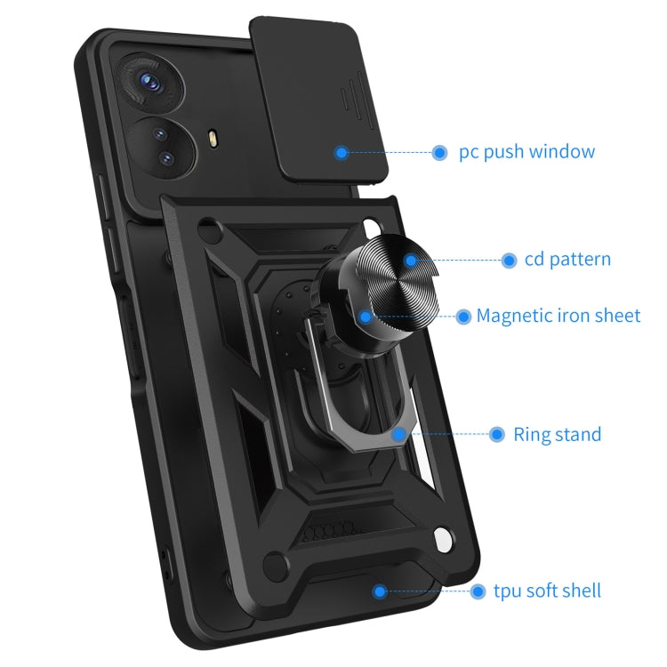 For Motorola Moto G53 5G Sliding Camera Cover Design TPU+PC Phone Case(Green)