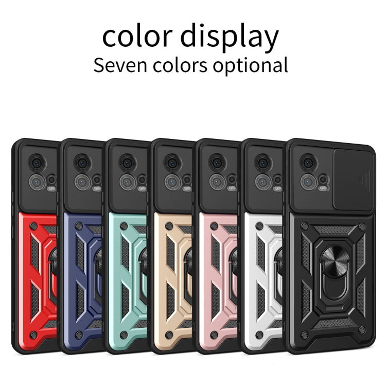 For Motorola Moto G72 Sliding Camera Cover Design TPU+PC Phone Case(Rose Gold)