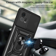 For Motorola Moto G72 Sliding Camera Cover Design TPU+PC Phone Case(Rose Gold)
