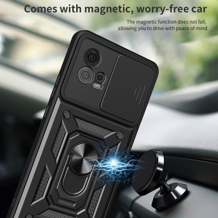 For Motorola Moto G72 Sliding Camera Cover Design TPU+PC Phone Case(Rose Gold)
