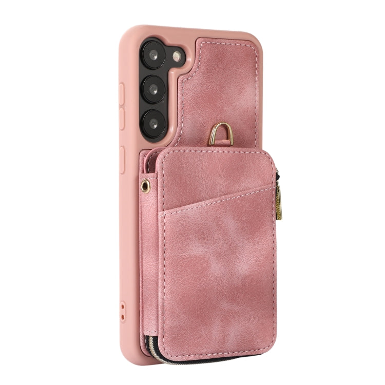 For Samsung Galaxy S23+ 5G Zipper Card Bag Back Cover Phone Case(Pink) - free shipping - PMC TechLife - Order now!
