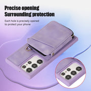 For Samsung Galaxy S23 Ultra 5G Zipper Card Bag Back Cover Phone Case(Purple)