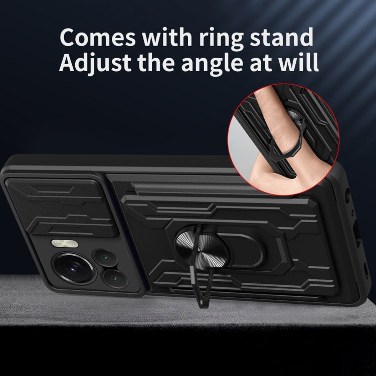 For Motorola Edge 30 Ultra 5G / Moto X30 Pro Sliding Camshield TPU+PC Phone Case with Card Slot(Rose Gold) - free shipping - PMC Jewellery - Order now!