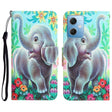 For Xiaomi Redmi Note 12 5G Global/Poco X5 Colored Drawing Leather Phone Case(Elephant) - free shipping - PMC TechLife - Order now!