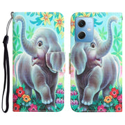 For Xiaomi Redmi Note 12 5G Global/Poco X5 Colored Drawing Leather Phone Case(Elephant)