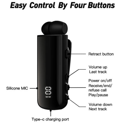 Fineblue F901 Waterproof Lavalier Earphone for Driving and Riding(Black) - Bluetooth Earphone by Fineblue | Online Shopping South Africa | PMC Jewellery | Buy Now Pay Later Mobicred