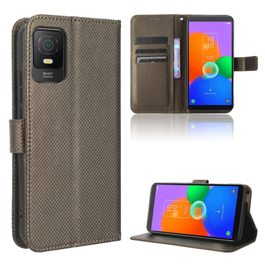 For TCL 403 Diamond Texture Leather Phone Case(Brown) - free shipping - PMC Jewellery - Order now!