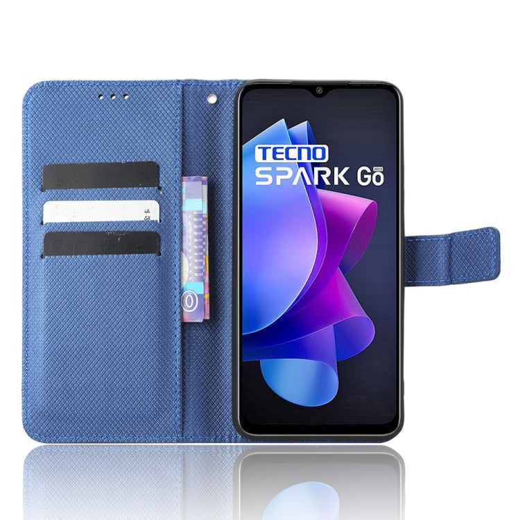 For Tecno Spark Go 2023 Diamond Texture Leather Phone Case(Blue) - free shipping - PMC Jewellery - Order now!