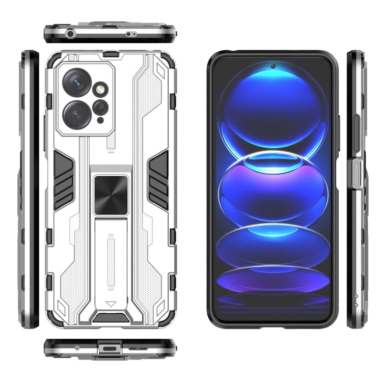 For Xiaomi Redmi Note 12 4G Supersonic PC + TPU Shock-proof Phone Case with Holder(Silver) - free shipping - PMC TechLife - Order now!