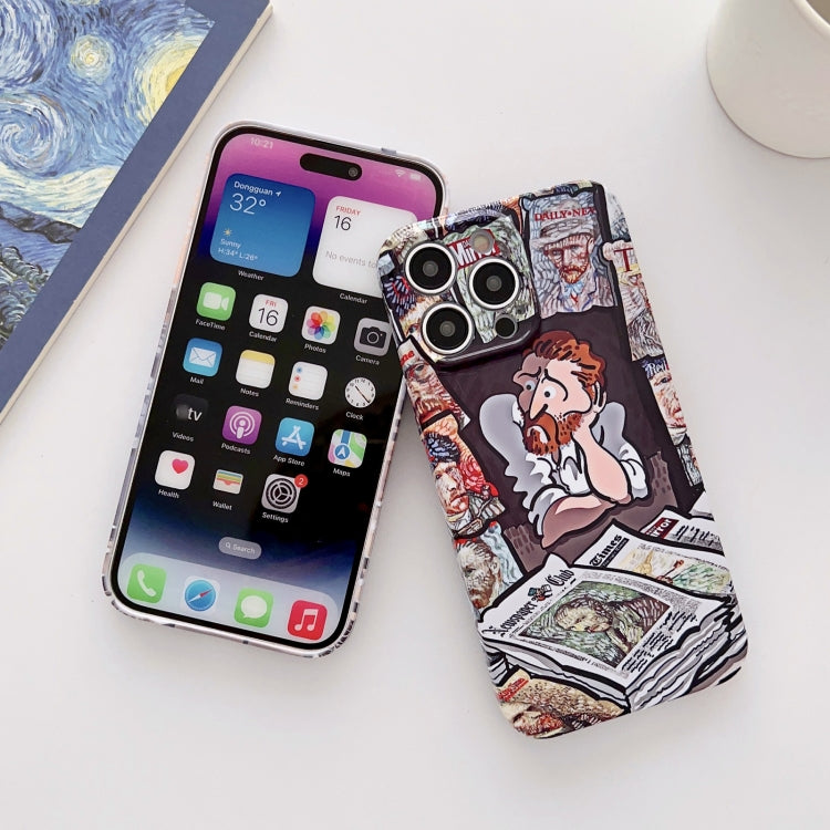 For iPhone 14 Plus Precise Hole Oil Painting Glossy PC Phone Case(Train) - iPhone 14 Plus Cases by PMC TechLife | Online Shopping South Africa | PMC TechLife