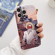 For iPhone 12 Precise Hole Oil Painting Glossy PC Phone Case(Tower) - iPhone 12 / 12 Pro Cases by PMC TechLife | Online Shopping South Africa | PMC TechLife