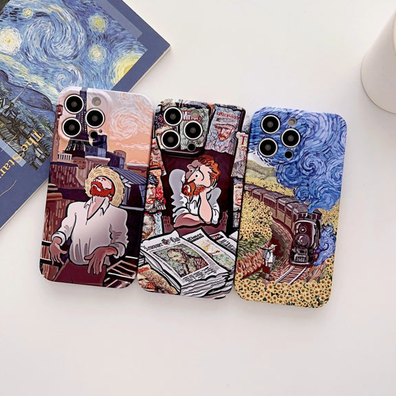 For iPhone 11 Precise Hole Oil Painting Glossy PC Phone Case(Tower)