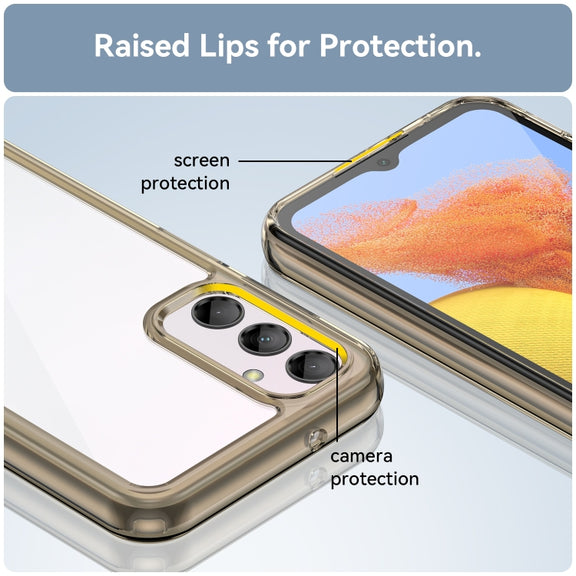 For Samsung Galaxy M14 5G Colorful Series Acrylic + TPU Phone Case(Transparent Grey)