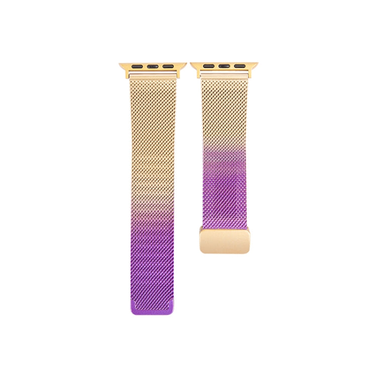 Milan Fold Buckle Metal Watch Band For Apple Watch Ultra 49mm / Series 8&7 45mm / SE 2&6&SE&5&4 44mm / 3&2&1 42mm (Gradient Purple) - Watch Bands by PMC TechLife | Online Shopping South Africa | PMC TechLife