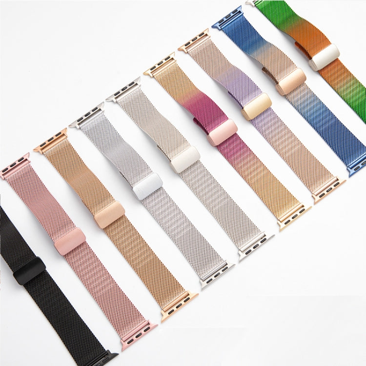 Milan Fold Buckle Metal Watch Band For Apple Watch Ultra 49mm / Series 8&7 45mm / SE 2&6&SE&5&4 44mm / 3&2&1 42mm (Gradient Purple) - Watch Bands by PMC TechLife | Online Shopping South Africa | PMC TechLife