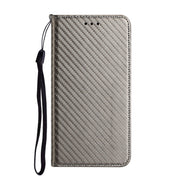 For Samsung Galaxy A24 4G Carbon Fiber Texture Magnetic Flip Leather Phone Case(Grey)