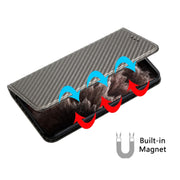 For Samsung Galaxy A24 4G Carbon Fiber Texture Magnetic Flip Leather Phone Case(Grey)