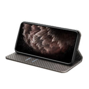 For Xiaomi Redmi Note 12 4G Global Carbon Fiber Texture Magnetic Flip Leather Phone Case(Grey)