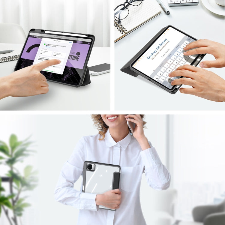 For Xiaomi Pad 6 / 6 Pro DUX DUCIS TOBY Series Antiskid Leather Tablet Case with Sleep / Wake-up Function(Black)