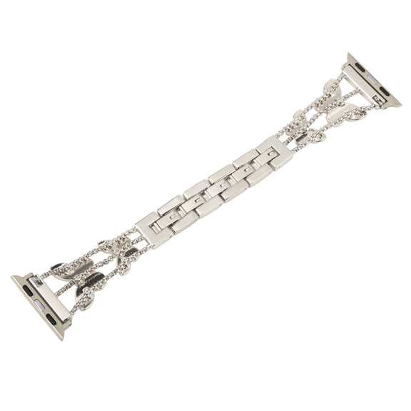 Butterfly Metal Diamond Watch Band For Apple Watch Ultra 49mm&Watch Ultra 2 49mm / Series 9&8&7 45mm / SE 3&SE 2&6&SE&5&4 44mm / 3&2&1 42mm(Starlight)