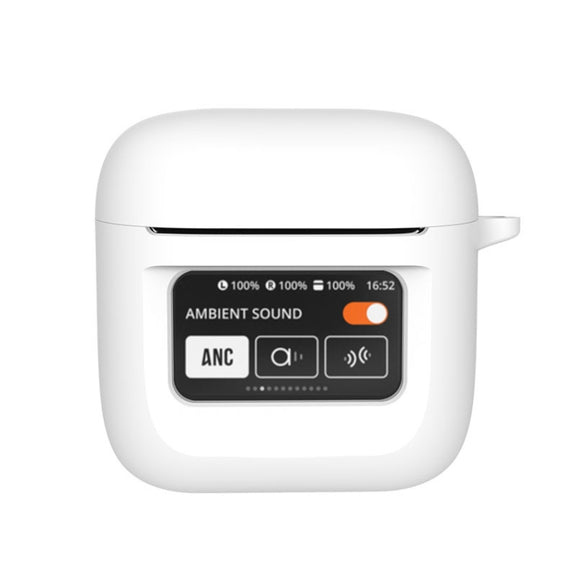 For JBL Tour Pro 2 Silicone Wireless Earphone Protective Case(White)