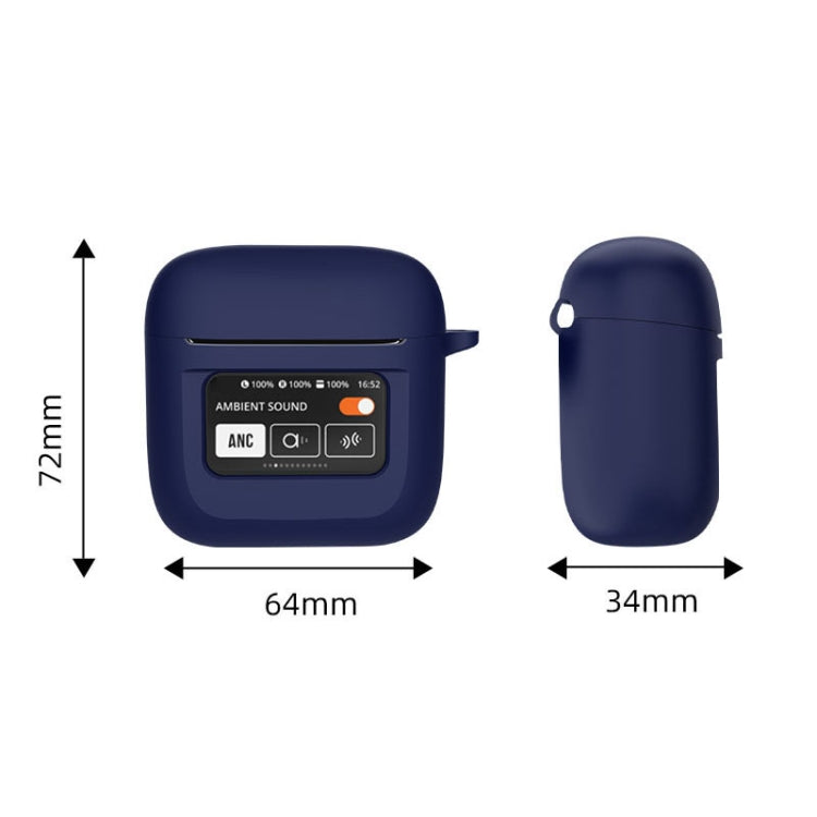 For JBL Tour Pro 2 Silicone Wireless Earphone Protective Case(Black)