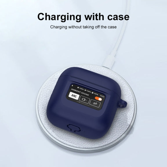 For JBL Tour Pro 2 Silicone Wireless Earphone Protective Case(Black)