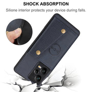 For Xiaomi Redmi Note 12 5G Global Double Buckle Magnetic Phone Case(Brown)
