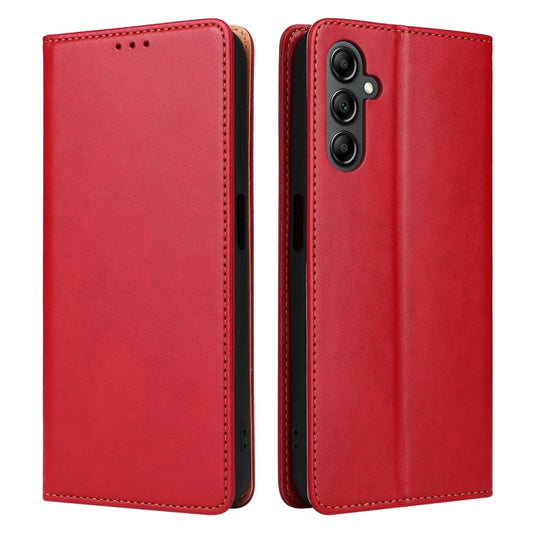 For Samsung Galaxy A14 5G Fierre Shann PU Genuine Leather Texture Leather Phone Case(Red) - free shipping - PMC Jewellery - Order now!