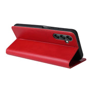 For Samsung Galaxy A14 5G Fierre Shann PU Genuine Leather Texture Leather Phone Case(Red)
