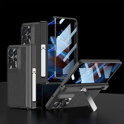 For OPPO Find N2 GKK Magnetic Hinge Flip Leather Phone Case with Holder(Black) - free shipping - PMC Jewellery - Order now!