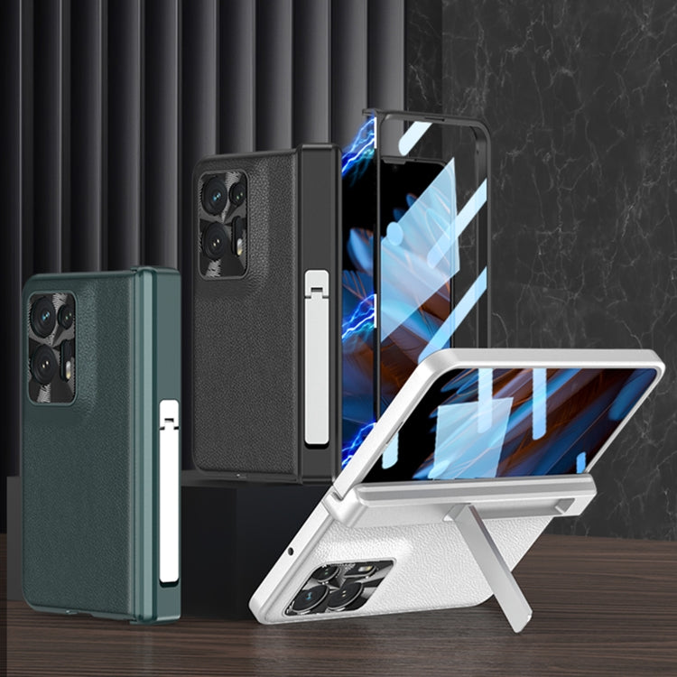 For OPPO Find N2 GKK Magnetic Hinge Flip Leather Phone Case with Holder(Green) - free shipping - PMC Jewellery - Order now!