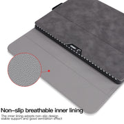 For Microsoft Surface Pro X Sheepskin All-Inclusive Shockproof Protective Case with Power Bag(Black)