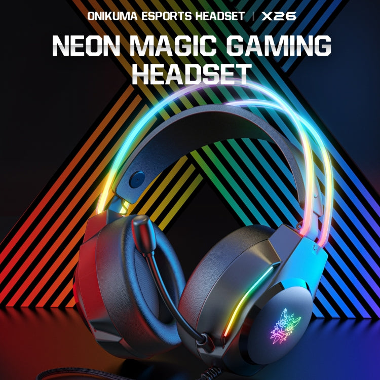 X26 USB+3.5mm RGB Wired Gaming Headset(Black)