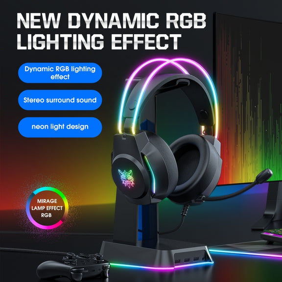 X26 USB+3.5mm RGB Wired Gaming Headset(Black)